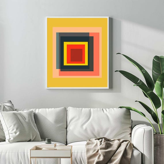 Josef Albers, Geometric Square Color Poster, Bauhaus Abstract Wall