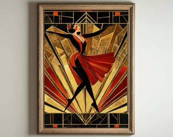 1920s Art Deco Poster, Art Deco Print, Art Deco Wall Art, Art Deco Style, Maximalist Art Noveau Decor, Funny Bathroom Deocr
