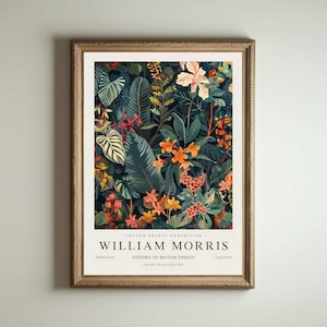 Impresión de William Morris, impresión de los jardines de Kew, impresión de Londres, póster de William Morris, arte mural vintage, arte floral, póster vintage
