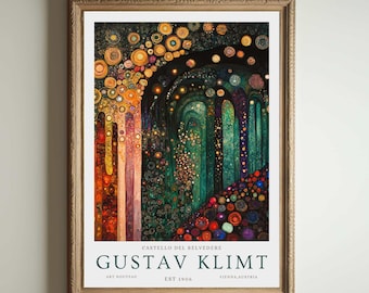 Gustav Klimt Print, Klimt Museum Poster, Gustav Klimt Poster, Klimt Exhibition Poster, Gustav Klimt Painting, Cavern of Gems, Floral Artwork