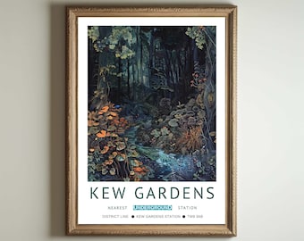 Kew Gardens Print, William Morris Print, London Print, William Morris Poster, Vintage Wall Art, Floral Art, Vintage Poster