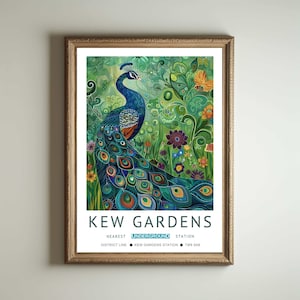 William Morris Print, Kew Gardens Print, London Print, William Morris Poster, Vintage Wall Art, Floral Art, Vintage Poster