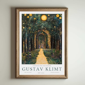 Gustav Klimt Druck, Klimt Museum Poster, Gustav Klimt Poster, Klimt Ausstellungsplakat, Gustav Klimt Malerei, Blumengarten, Blumenkunstwerk