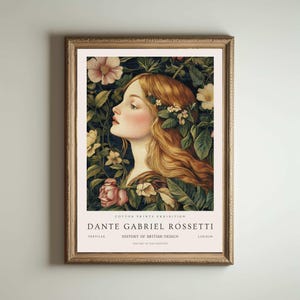 Dante Gabriel Rossetti, Dante Gabriel Rossetti Druck, Kew Gardens London Poster, Vintage Wandkunst, Floral Pre-Raphaelite Kunst