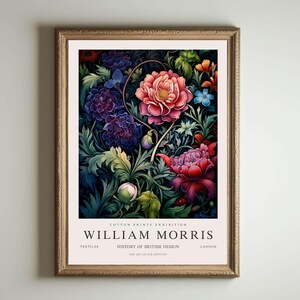 Impresión de William Morris, impresión de los jardines de Kew, impresión de Londres, póster de William Morris, arte mural vintage, arte floral, póster vintage