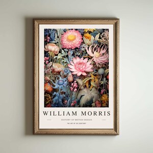 Impresión de William Morris, impresión de los jardines de Kew, impresión de Londres, póster de William Morris, arte mural vintage, arte floral, póster vintage