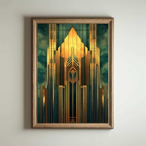 Póster Art Déco de los años 20, Impresión Art Déco, Arte Mural Art Déco, Estilo Art Déco, Decoración Art Nouveau Maximalista, Decoración Divertida para Baños