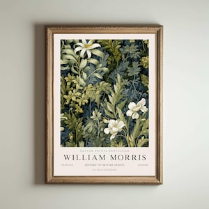 Impresión de William Morris, impresión de los jardines de Kew, impresión de Londres, póster de William Morris, arte mural vintage, arte floral, póster vintage