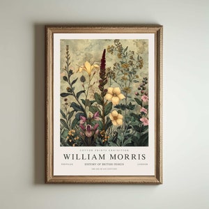 Impresión de William Morris, impresión de los jardines de Kew, impresión de Londres, póster de William Morris, arte mural vintage, arte floral, póster vintage