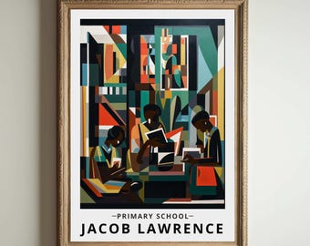 Jacob Lawrence Poster, Jacob Lawrence, African American Art, Afro Art, The Ball Art, Harlem Renaissance, Exhibition Print, Social Realism
