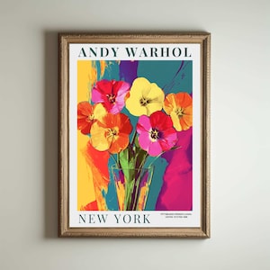 Póster de Andy Warhol, Obra de arte de Andy Warhol, Andy Warhol, Impresión de arte pop, Impresión de flores, Arte de Andy Warhol, Impresión de Andy Warhol, Impresión de arte pop