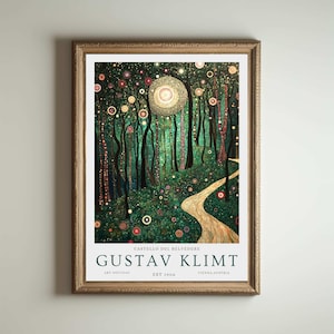 Gustav Klimt Druck, Klimt Museum Poster, Gustav Klimt Poster, Klimt Ausstellungsplakat, Gustav Klimt Malerei, Blumengarten, Blumenkunstwerk