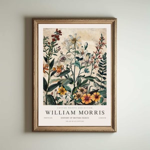 Impresión de William Morris, impresión de los jardines de Kew, impresión de Londres, póster de William Morris, arte mural vintage, arte floral, póster vintage