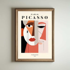 Picasso Art Poster, Picasso Wall Art, Picasso Exhibition Print, Neutral Beige Vintage Minimalist Gift Idea, Famous Artist Print Decor