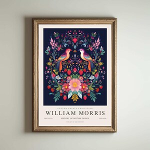 Póster de William Morris Strawberry Thief, impresión de Kew Gardens, impresión de Londres, póster de William Morris, arte de pared vintage, arte floral, póster vintage