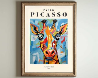 Póster de Picasso, arte mural de Picasso, impresión de la exposición de Picasso, idea de regalo minimalista vintage en beige neutro, decoración con impresión de artista famoso