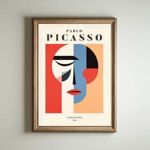 Picasso Art Poster, Picasso Wall Art, Picasso Exhibition Print, Neutral Beige Vintage Minimalist Gift Idea, Famous Artist Print Decor