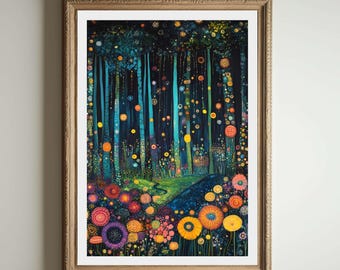Gustav Klimt Print, Klimt Museum Poster, Gustav Klimt Poster, Klimt Exhibition Poster, Gustav Klimt Painting, Flower Garden, Floral Artwork