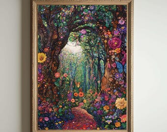 Gustav Klimt Print, Klimt Museum Poster, Gustav Klimt Poster, Klimt Exhibition Poster, Gustav Klimt Painting, Flower Garden, Floral Artwork