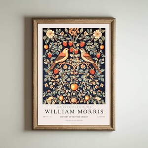 Póster de William Morris Strawberry Thief, impresión de Kew Gardens, impresión de Londres, póster de William Morris, arte de pared vintage, arte floral, póster vintage