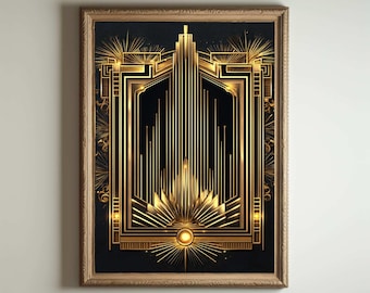 1920s Art Deco Poster, Art Deco Print, Art Deco Wall Art, Art Deco Style, Maximalist Art Noveau Decor, Funny Bathroom Deocr