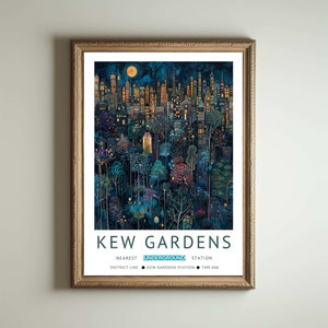 Kew Gardens Druck, William Morris Druck, London Druck, William Morris Poster, Vintage Wandkunst, Blumenkunst, Vintage Poster