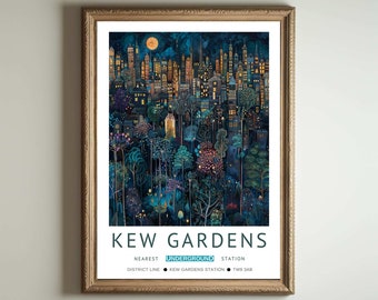 Kew Gardens Print, William Morris Print, London Print, William Morris Poster, Vintage Wall Art, Floral Art, Vintage Poster