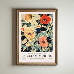 Impresión de William Morris, impresión de los jardines de Kew, impresión de Londres, póster de William Morris, arte mural vintage, arte floral, póster vintage