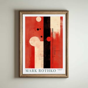 Mark Rothko Poster, Mark Rothko, Mark Rothko Druck, Ausstellungsplakat, Moderne Wandkunst, Ausmalbild, Mid Century