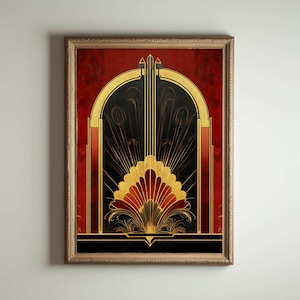 Póster Art Déco de los años 20, impresión Art Déco, arte de pared Art Déco, estilo Art Déco, decoración Art Nouveau maximalista, decoración divertida para el baño