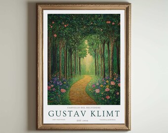 Gustav Klimt Print, Klimt Museum Poster, Gustav Klimt Poster, Klimt Exhibition Poster, Gustav Klimt Painting, Flower Garden, Floral Artwork