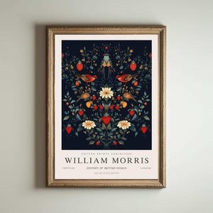 Póster de William Morris Strawberry Thief, impresión de Kew Gardens, impresión de Londres, póster de William Morris, arte de pared vintage, arte floral, póster vintage