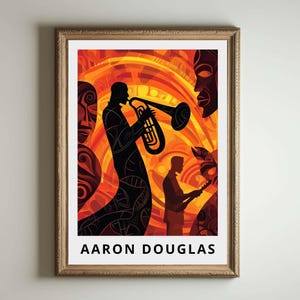 Afrozentrisches Wanddekor im Harlem Renaissance-Stil, Silhouette-Kunstdruck, Spirituelle Schwarze Geschichte Kunstwerk
