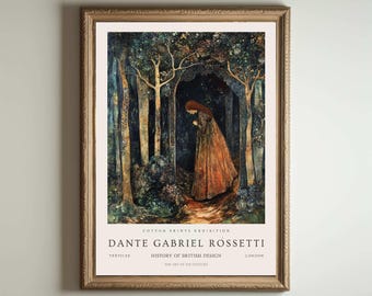 Dante Gabriel Rossetti, Stampa di Dante Gabriel Rossetti, Poster dei Kew Gardens di Londra, Arte murale vintage, Arte floreale preraffaellita