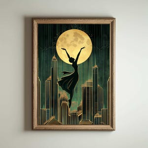 1920er Jahre Art Deco Poster, Art Deco Druck, Art Deco Wandkunst, Art Deco Stil, Maximalist Jugendstil Dekor, lustiges Badezimmer Dekor