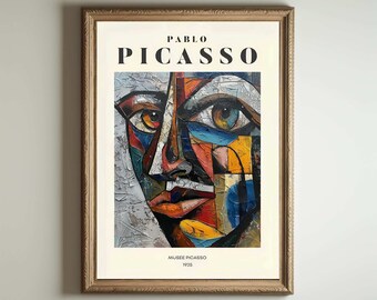 Picasso Exhibition Poster: Beige Minimalist Famous Artist Print