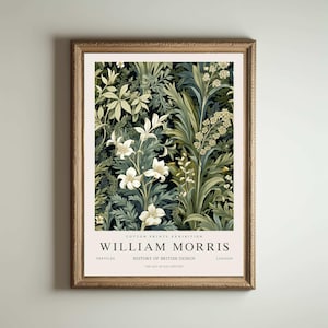 Impresión de William Morris, impresión de los jardines de Kew, impresión de Londres, póster de William Morris, arte mural vintage, arte floral, póster vintage