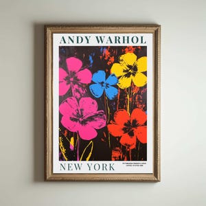 Póster de Andy Warhol, Obra de arte de Andy Warhol, Andy Warhol, Impresión de arte pop, Impresión de flores, Arte de Andy Warhol, Impresión de Andy Warhol, Impresión de arte pop