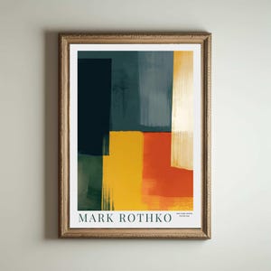 Mark Rothko Poster, Mark Rothko, Mark Rothko Druck, Ausstellungsplakat, Moderne Wandkunst, Ausmalbild, Mid Century