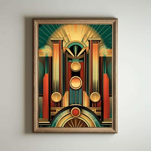 Póster Art Déco de los años 20, Impresión Art Déco, Arte Mural Art Déco, Estilo Art Déco, Decoración Art Nouveau Maximalista, Decoración Divertida para Baños