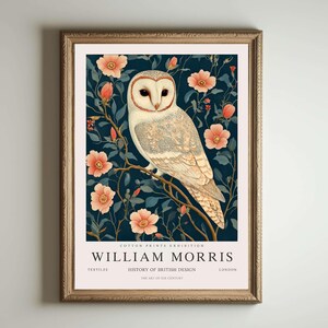 Impresión de William Morris, Impresión de Kew Gardens, Impresión de Londres, Póster de William Morris, Arte de pared vintage, Arte floral, Póster vintage, Arte de búhos