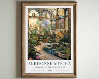 Afonso Mucha | Impressão de Alphonse Mucha de <br> Entrega Rápida? Vitral Art Nouveau | Impressão Matte do poster da arte de Giclée de <br> Entrega Rápida? Impressão Art Nouveau | Pôster Art Nouveau