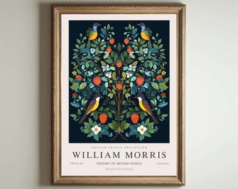 Affiche William Morris Strawberry Thief, impression Kew Gardens, impression Londres, affiche William Morris, art mural vintage, art floral, affiche vintage
