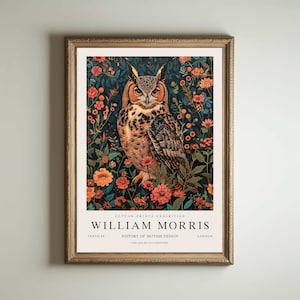 William Morris Druck, Kew Gardens Druck, London Druck, William Morris Poster, Eulen Wandkunst, Blumenkunst, Vintage Poster