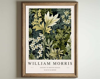 William Morris Print, Kew Gardens Print, London Print, William Morris Poster, Vintage Wall Art, Floral Art, Vintage Poster