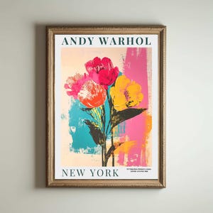 Póster de Andy Warhol, Obra de arte de Andy Warhol, Andy Warhol, Impresión de arte pop, Impresión de flores, Arte de Andy Warhol, Impresión de Andy Warhol, Impresión de arte pop