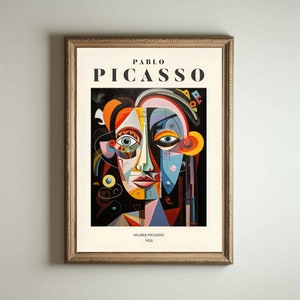 Picasso Art Poster, Picasso Wall Art, Picasso Exhibition Print, Neutral Beige Vintage Minimalist Gift Idea, Famous Artist Print Decor