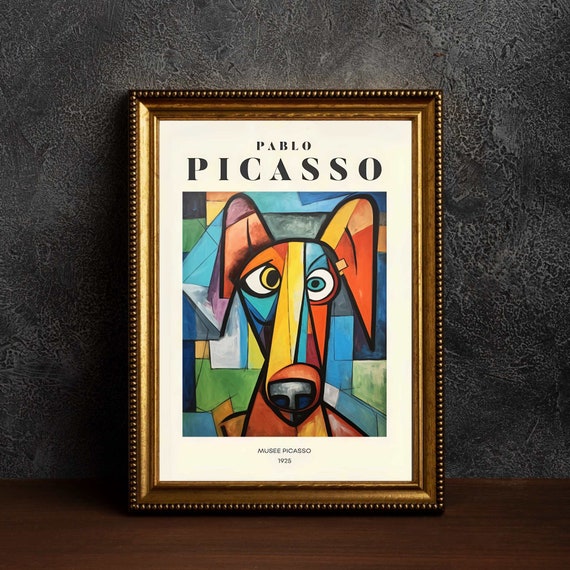 Picasso Dog, Picasso Wall Art, Picasso Exhibition Print, Neutral