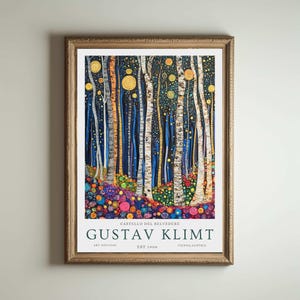 Gustav Klimt Druck, Klimt Museum Poster, Gustav Klimt Poster, Klimt Ausstellungsplakat, Gustav Klimt Malerei, Blumengarten, Blumenkunstwerk