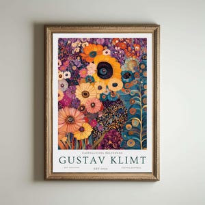 Gustav Klimt Druck, Klimt Museum Poster, Gustav Klimt Poster, Klimt Ausstellungsplakat, Gustav Klimt Malerei, Blumengarten, Blumenkunstwerk